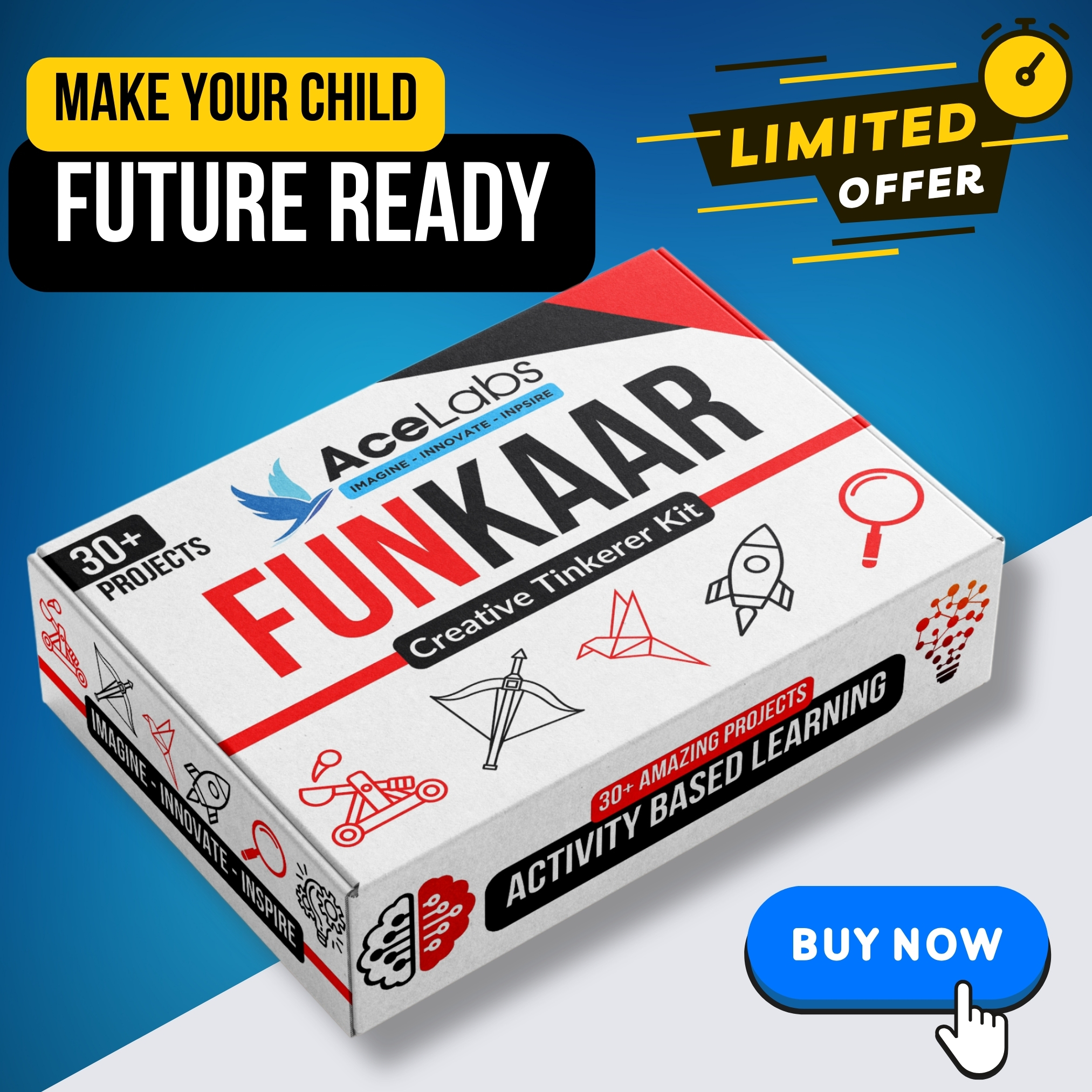 FunKaar: The Ultimate Activity Box For Kids - 35 Projects in 1 Kit