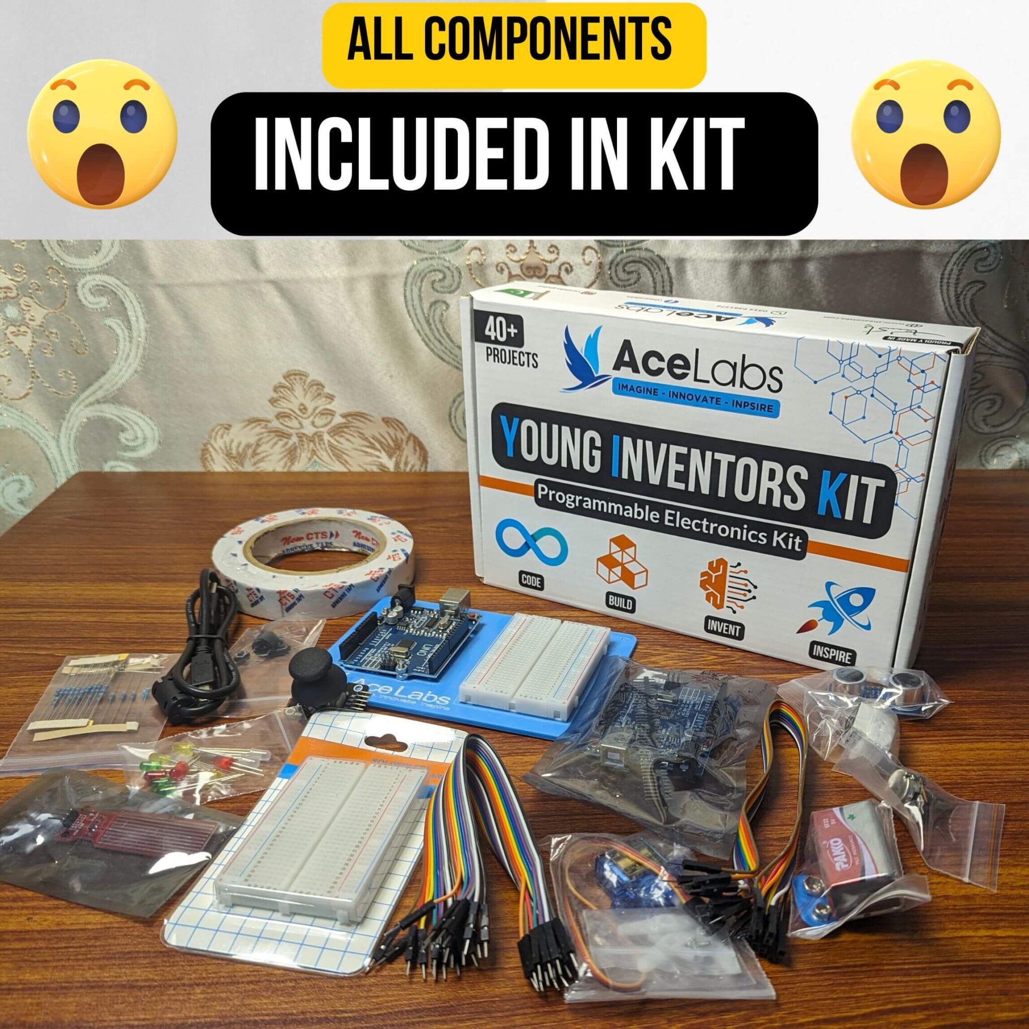 Young Inventors Kit - Programmable Electronics Kit - 40+ Amazing Projects (S.T.E.M Education Kit)