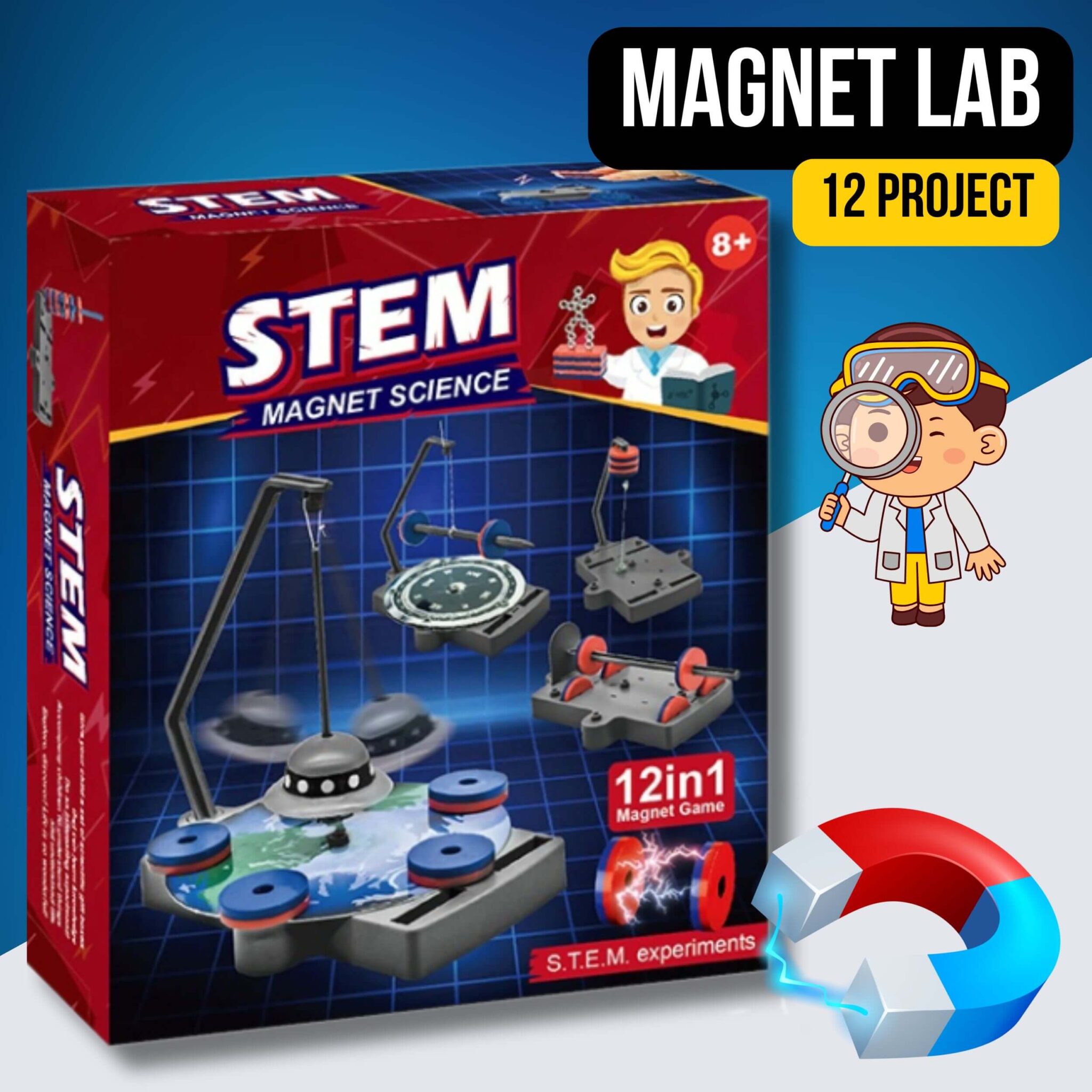 Magnet Lab STEM Kit - 12 Experiments